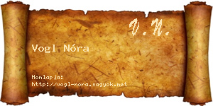 Vogl Nóra névjegykártya